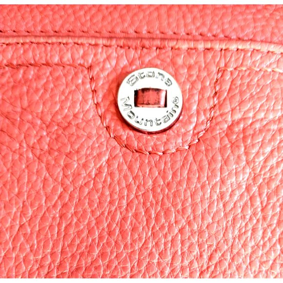 Stone Mountain Purse Coral/Orange Leather Shoulder Bag Adjustable Strap - Med - Picture 5 of 16